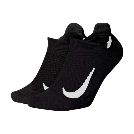 Medias Nike Multiplier Running No-Show 2-Pack Unisex Negro