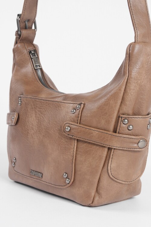 Bandolera soft bolsillo marrón