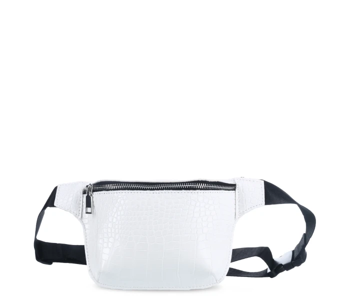 Riñonera en croco AMAZONITA White