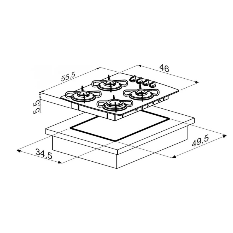 Anafe Con Alimentación A Gas Punktal Pk-ag848 Color Negro 4 Hornallas(Pausado) Anafe Con Alimentación A Gas Punktal Pk-ag848 Color Negro 4 Hornallas(pausado)
