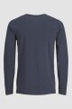 Camiseta manga larga de algodón regular fit Navy Blue