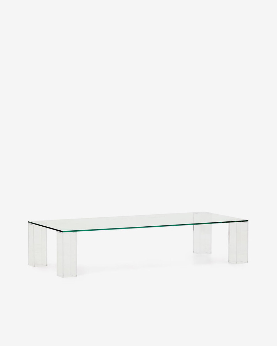 Mesa de centro Adularia de cristal templado - transparente 140 x 60 cm 