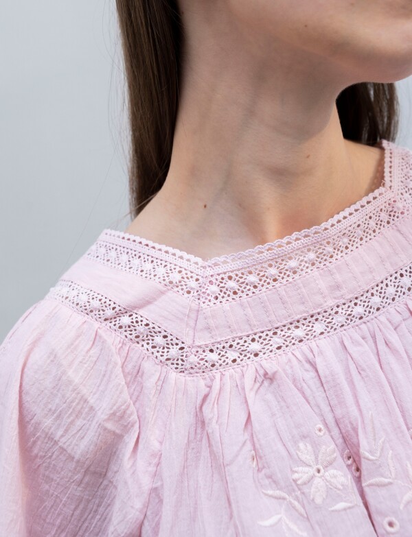 Blusa Algodon Esc Cuadrado ROSA