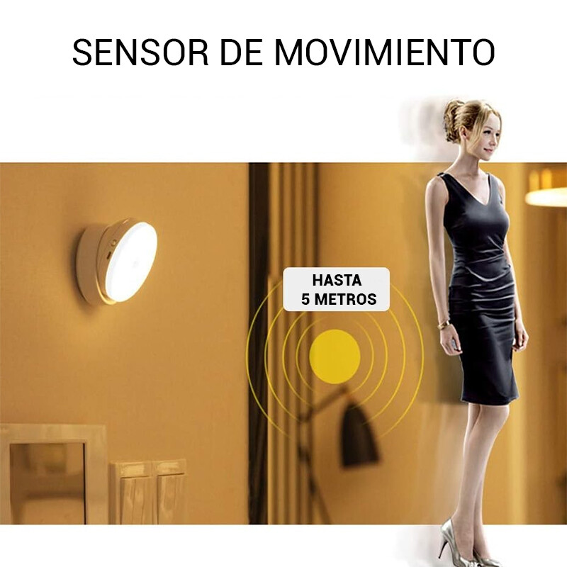 ARTEFACTO DE PARED LED MAGNETICO CON SENSOR DE MOVIMIENTO LAZZARO - LUZ CALIDA Luminaria LED Lazzaro Magnética con Sensor de Movimiento