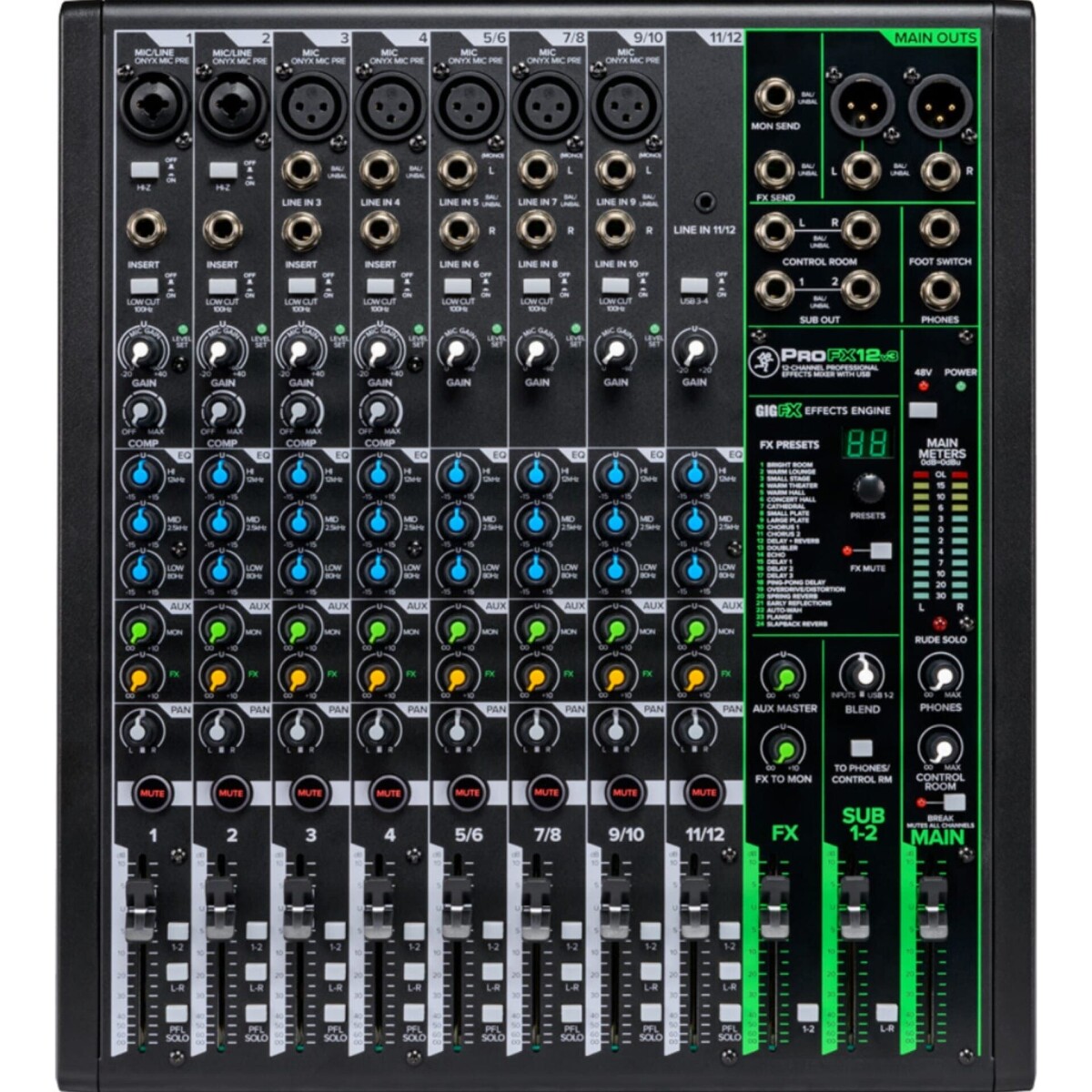 Consola Mackie Pro Fx12 V3 Mixer 12 Canales Usb Efectos 