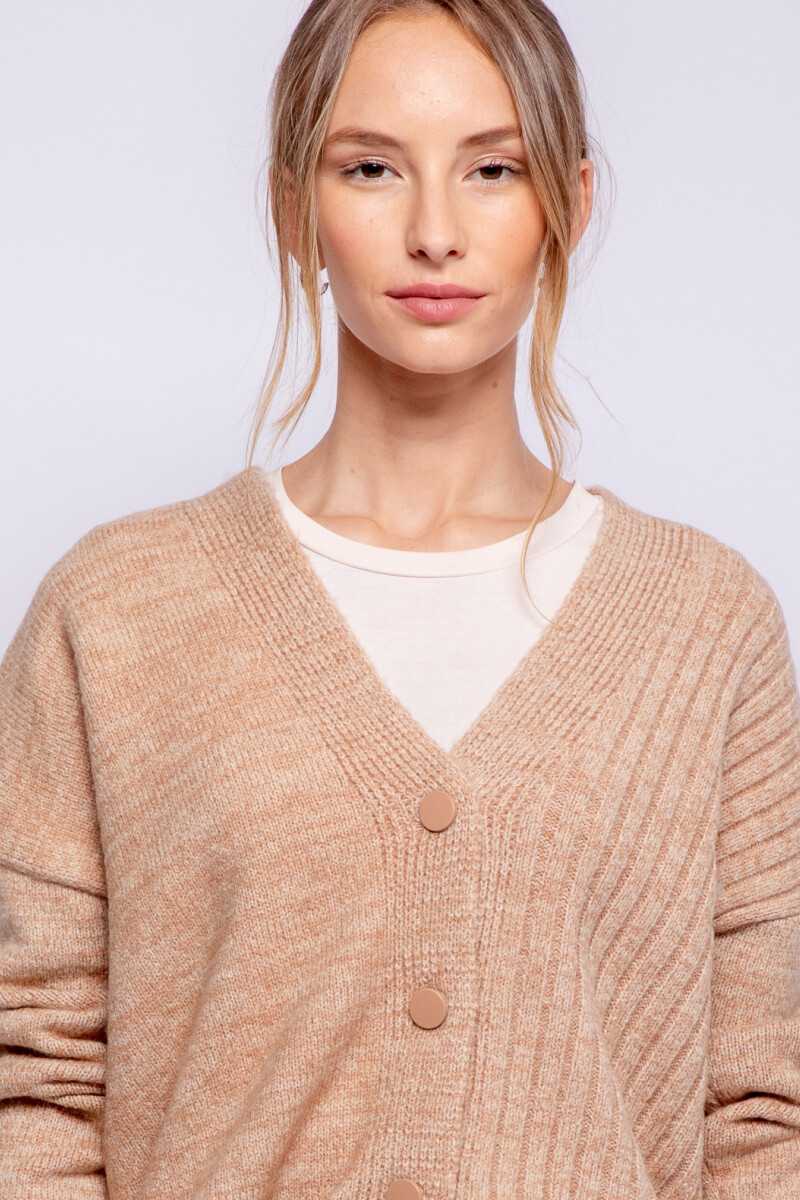 CARDIGAN SARDINIA Beige Oscuro