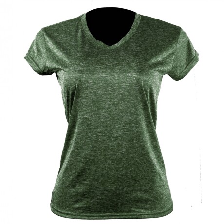 Camiseta Dry Fit Lady Jaspeada verde militar