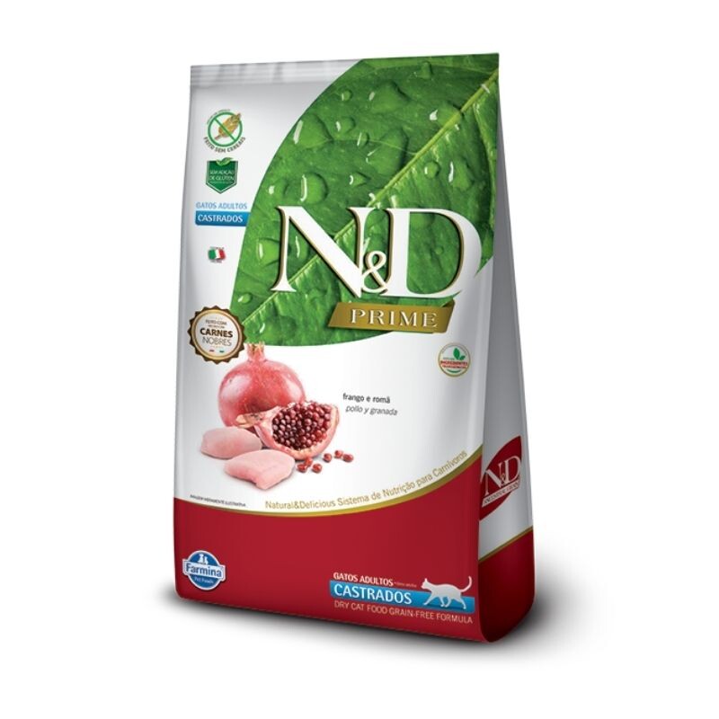 N&D Prime Gato Adulto Castrado Pollo y Granada 7,5 kgs N&D Prime Gato Adulto Castrado Pollo y Granada 7,5 kgs