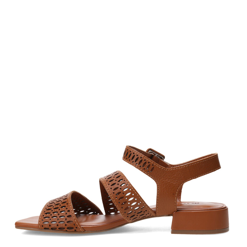 Sandalias de Mujer Bottero Cuero Calado Marrón Caramelo