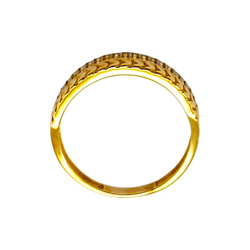 Anillo Sin Fin-Oro Bajo-Piedra Zirconia-AN8100 conpiedra