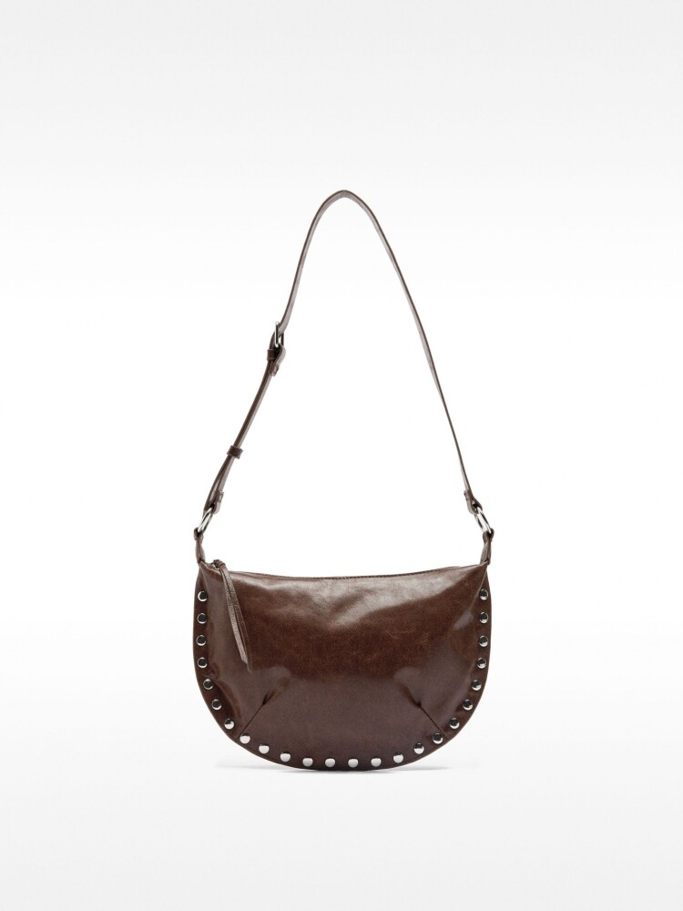 Bolso De Hombro Con Tachuelas marron