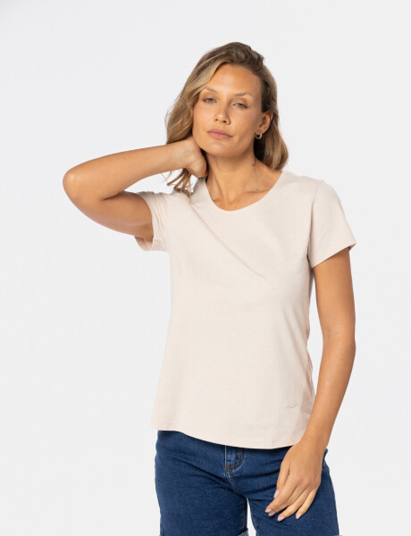 REMERA BÁSICA DE ALGODÓN Beige