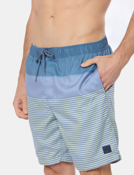 SHORT DE BAÑO RAYADO Azul