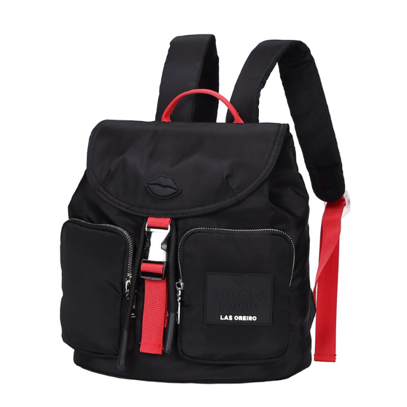 Mochila Las Oreiro Amore Rouge Negro - Rojo