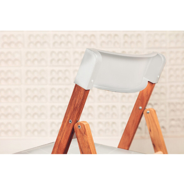 Silla plegable blanca mixta "POTENZA" -TRAMONTINA TB7081