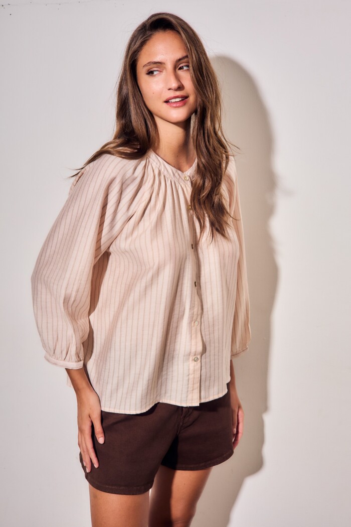 Blusa A Rayas Rosa