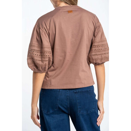 Remera Algodon Combinada Mocha