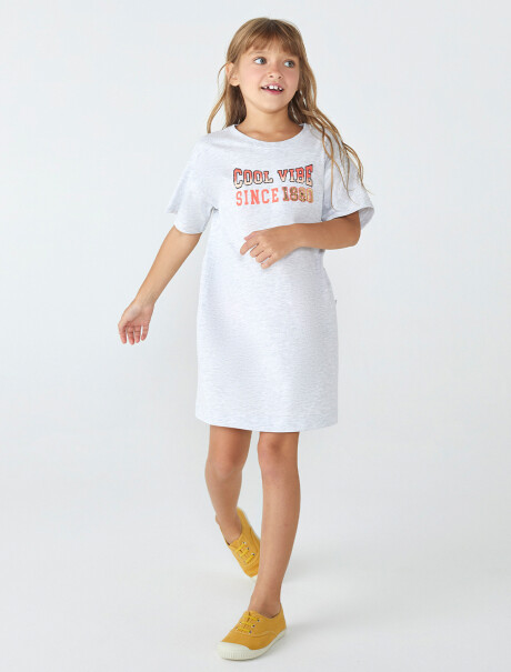 VESTIDO INFANTIL CORTO INFANTIL GRIS