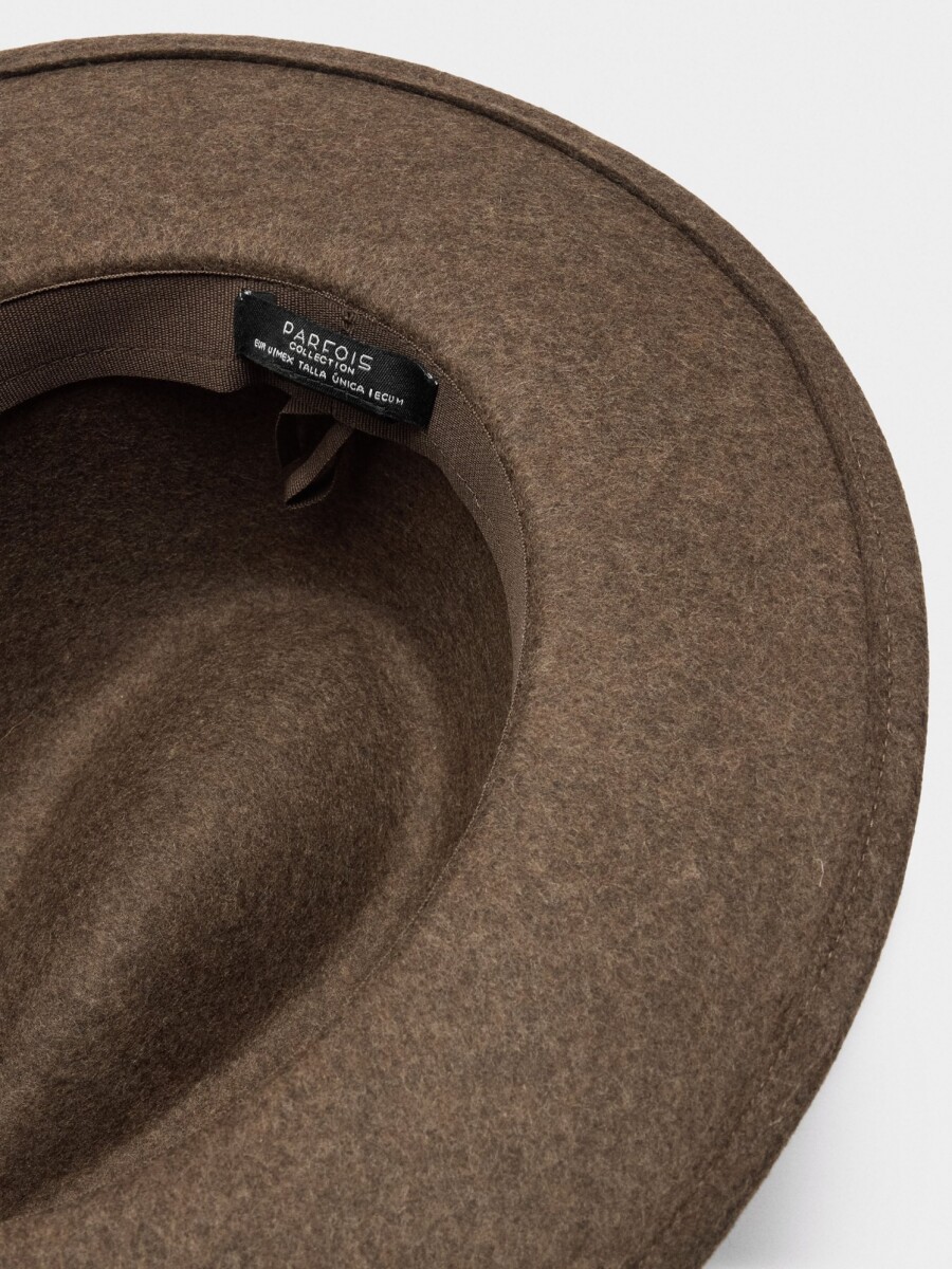 Sombrero De Lana Con Cintas marron