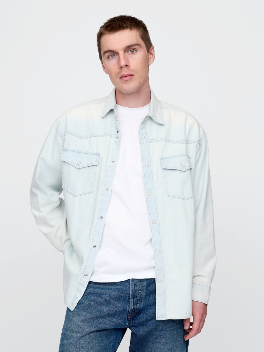 Camisa De Jean Hombre - Light Wash 