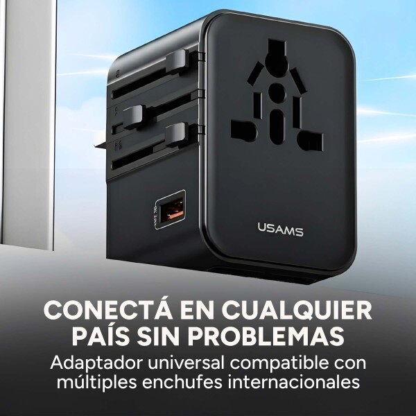 Ficha Cargador Auto Mini Usams 30w Doble Puerto Transparente Negro