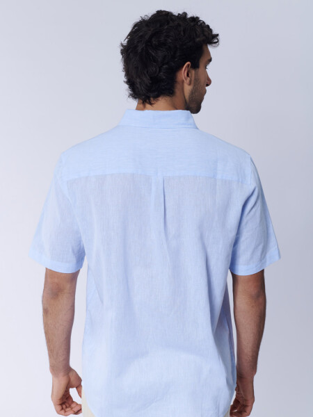 Camisa lino Celeste
