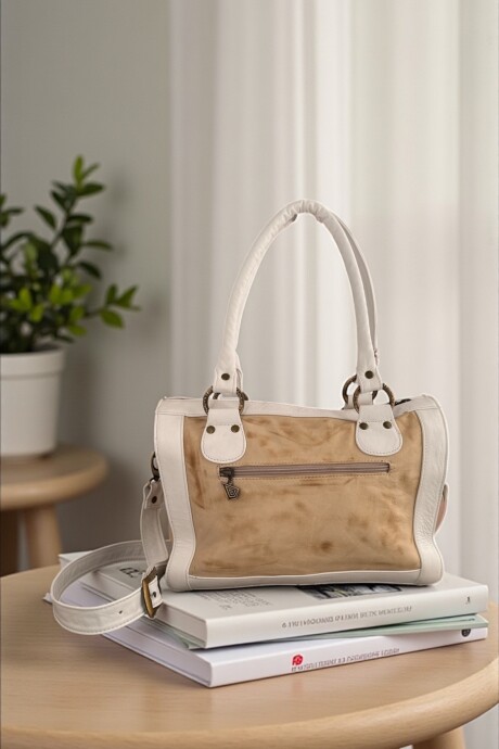 Cartera DIRI Blanca Y Natu Con Arte Coral Cartera DIRI Blanca Y Natu Con Arte Coral