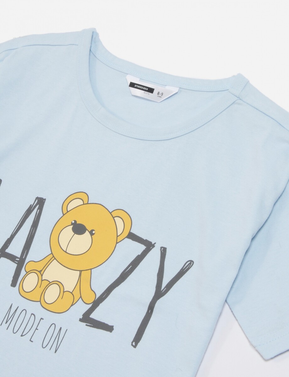 Conjunto de pijama Lazy - Celeste 