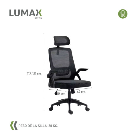 Silla Oficina Penk Ergonomica Giratoria con Apoyacabezas Negro