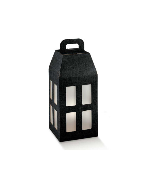 Caja linterna 18x18x39,5 cm. SETA NERO