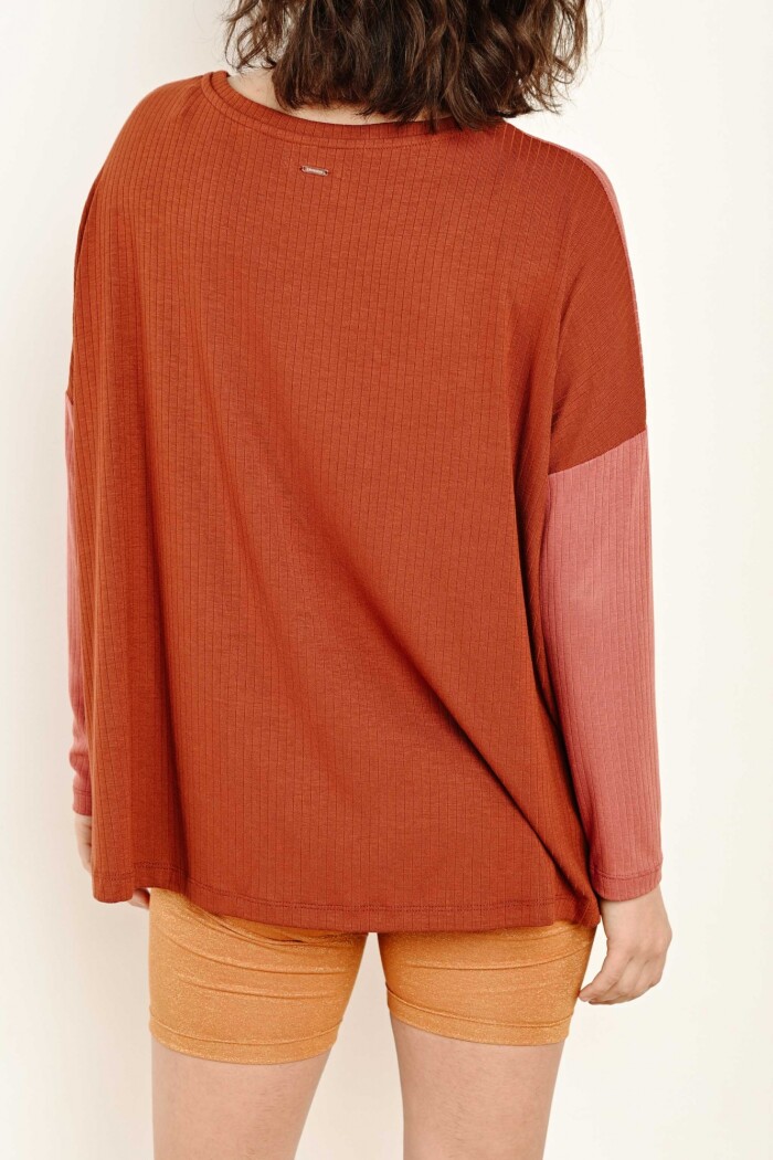 Remera Combinada Rosa