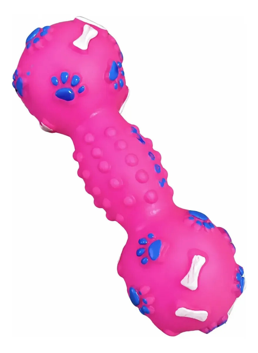 Juguete Para Perro Con Chifle Y Forma De Mancuerna - FUCSIA 
