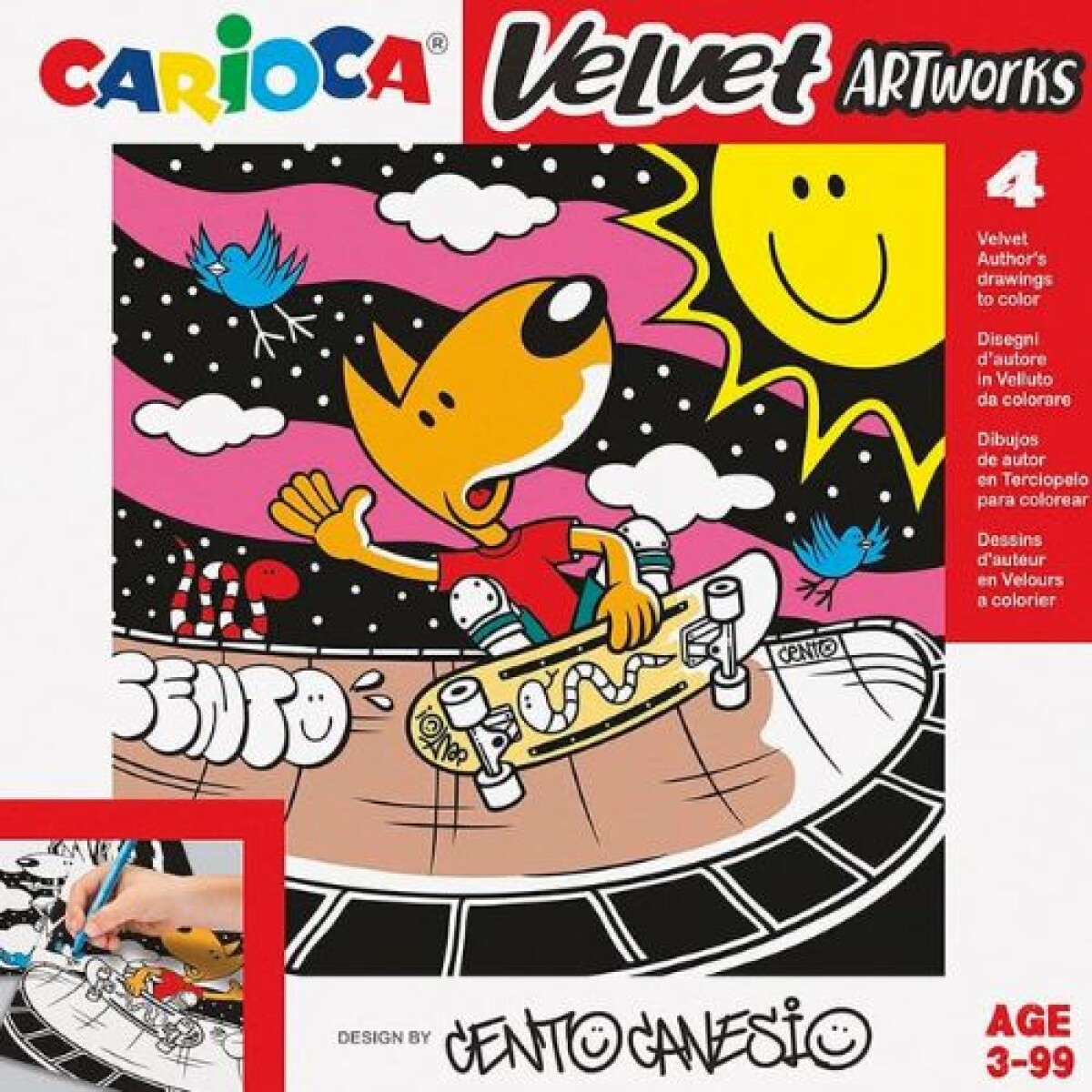 Carioca Velvet dibujo en terciopelo caja x4 - Carioca Velvet Dibujo En Terciopelo Caja X4 
