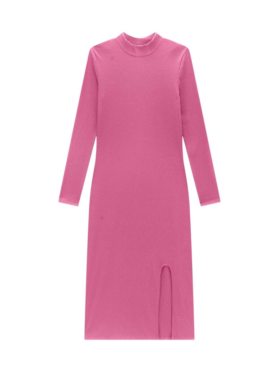 Vestido Midi Manga Larga - Fucsia 