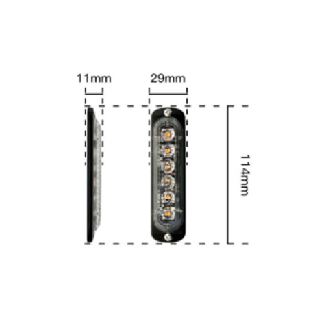 SEÑALIZACION - BARRAL BLANCO 12 LED 12/24V 112X41MM - SEÑALIZACION - BARRAL BLANCO 12 LED 12/24V 112X41MM -