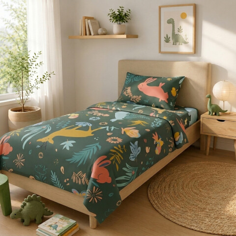 Juego De Sabanas 1 Plaza Toque Algodón Sommier Infantil - Animales de Otoño Juego De Sabanas 1 Plaza Toque Algodón Sommier Infantil - Animales de Otoño
