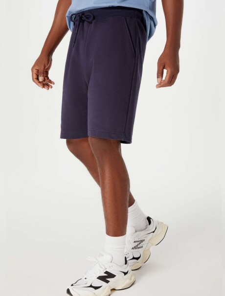 BERMUDA BÁSICA MASCULINA EN ALGODÓN CON ELÁSTICO AZUL