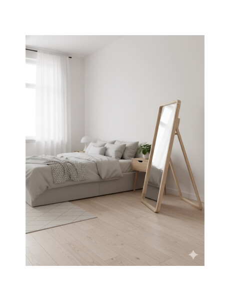 ESPEJO DE PIE MADERA 50x100CM BORDE REDONDO NATURAL ESPEJO DE PIE MADERA 50x100CM BORDE REDONDO NATURAL