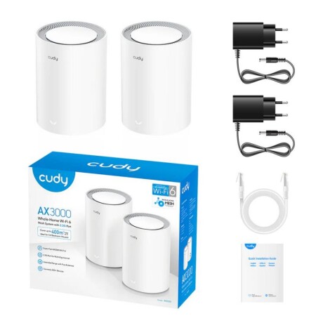 Mesh Cudy Wifi 6 AX3000 2 Ports Gigabit (2P) White 001