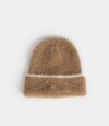 Gorro Peluche Bordado Marron Camel