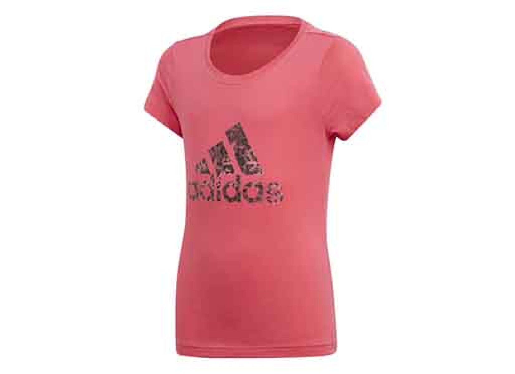 Remera Infantil Adidas Logo Jrs - Rosado - Negro 
