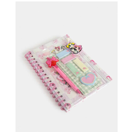 Set De Librería Chicas Superpoderosas Rosa Claro