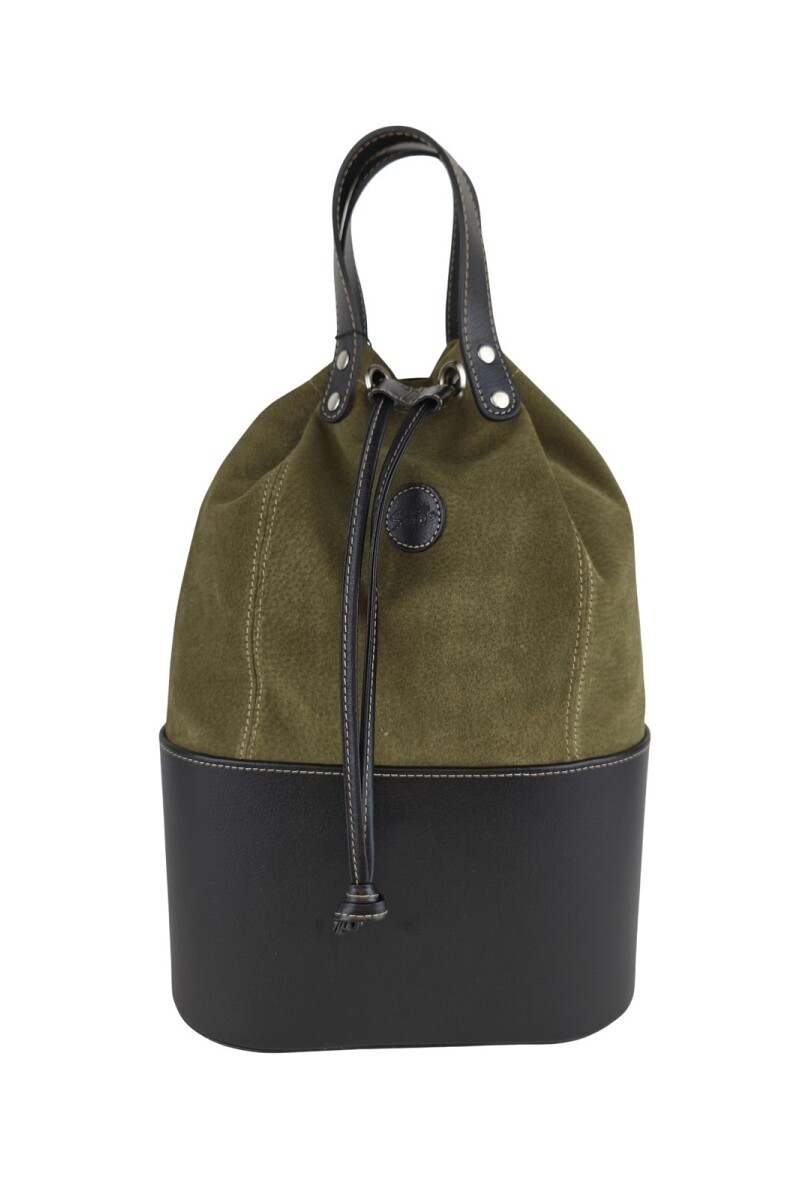 Matera bolso con división en cuero Verde