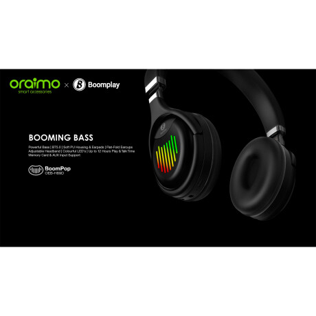 Oraimo - Auriculares Inalámbricos Booming Bass OEB-H89D - Bluetooth. Audio Hd. Llamadas. 001