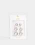 Aros Argollas Set Premium Silver Aros Argollas Set De Acero Quirúrgico - Plateado