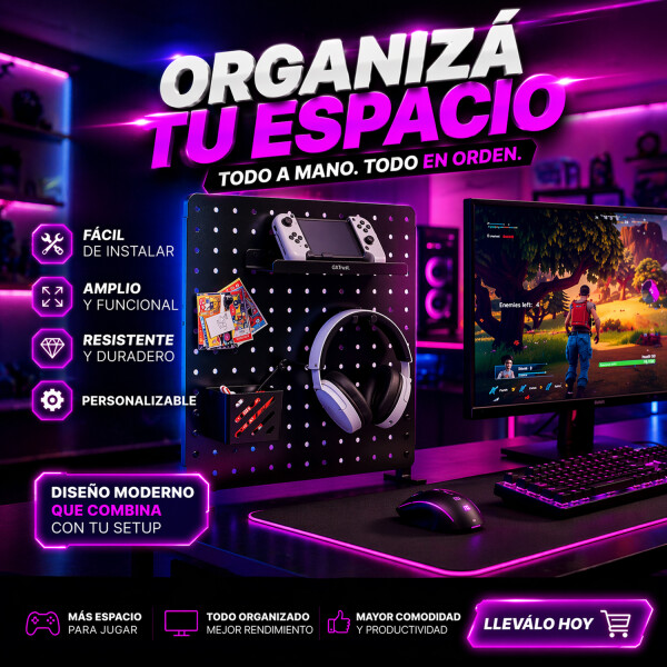 Organizador Escritorio Trust Vesto Metal Ppegboard ESCRITORIO ORGANIZADOR VESTO METAL TRUST