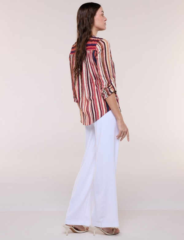 Blusa Gasa Print MULTI/ROJO