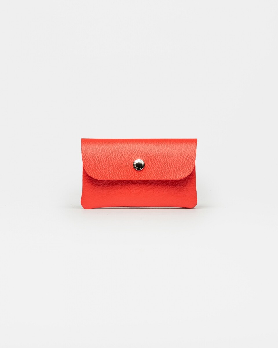 Tarjetero Santina en cuero grabado ares - Rojo 