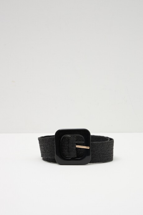 Cinturón elastico con hebilla cuadrada negro