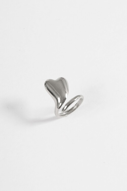 Anillo acero cora ajustable plateado